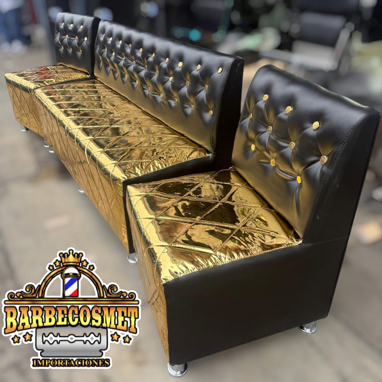 Juego Mueble espera Dorado